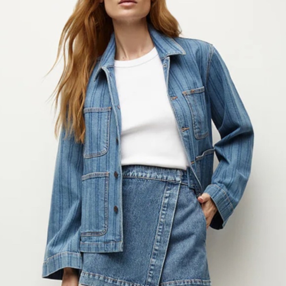 Veronica Beard Jackets & Blazers - Veronica Beard NWOT Dahl Striped Jean Jacket, Size XS